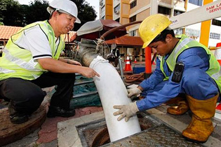 Hút bể phốt tại Lê Đại Hành