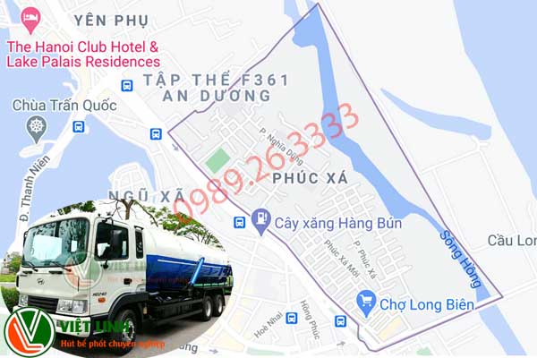Hút bể phốt tại Phúc Xá
