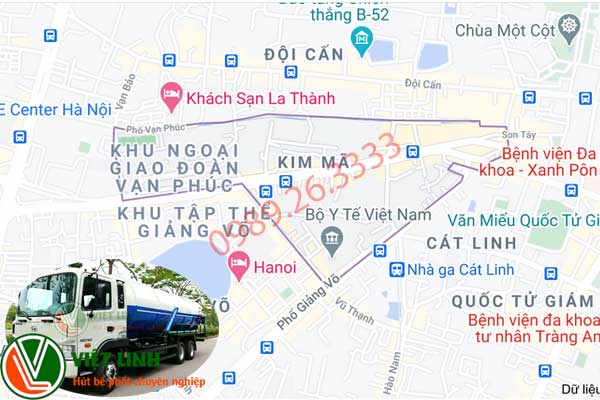 Hút bể phốt tại Kim Mã
