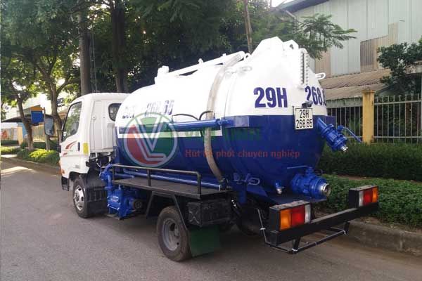 Xe phục vụ hút bể phốt tại Mỹ Đình